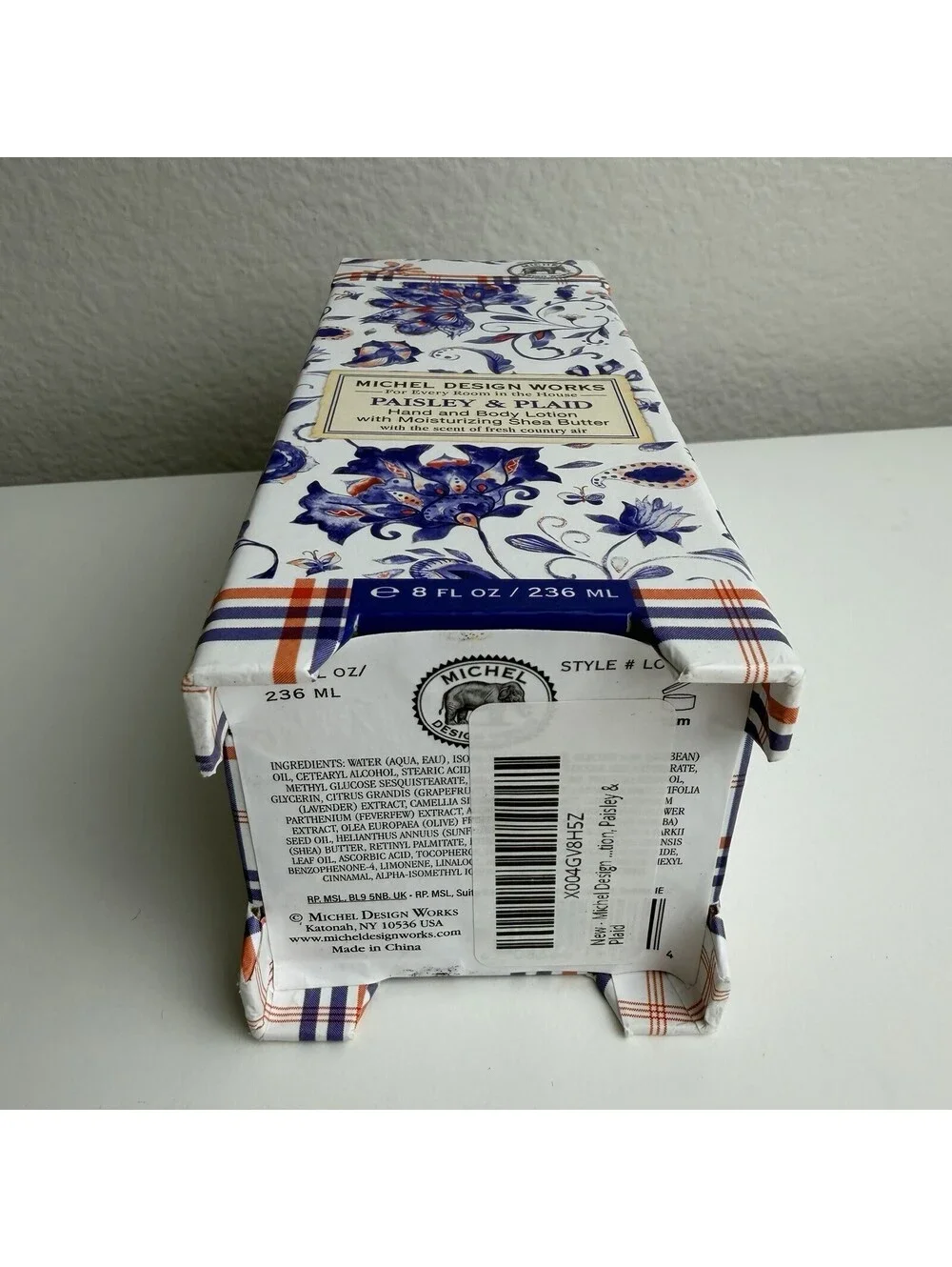 Michel Design Works Paisley & Plaid Hand Body Lotion 8 oz Shea Butter Gift Box